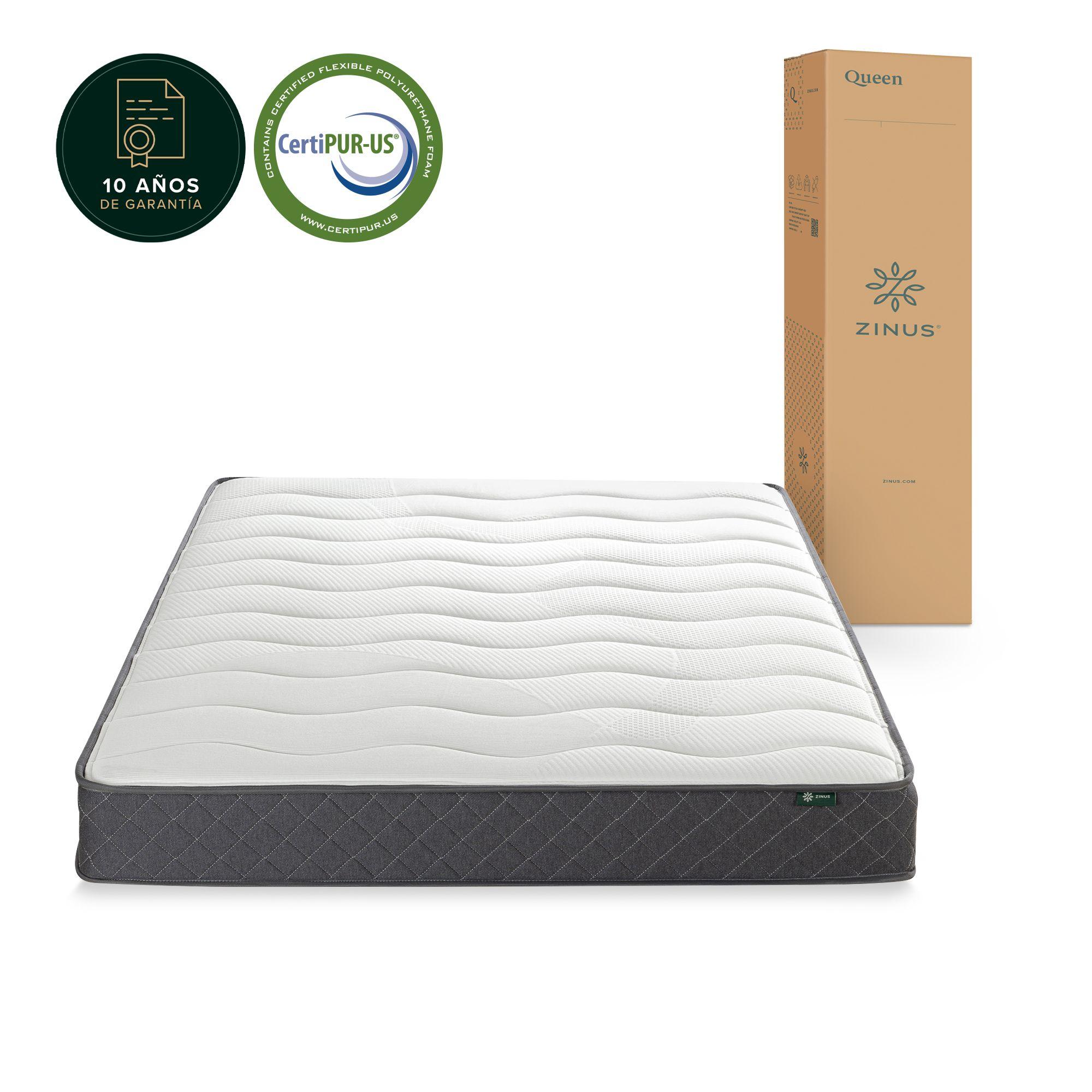 Colchón 1 plaza Tight Top Resortes Bonnell Zinus 90x190x20cm-8