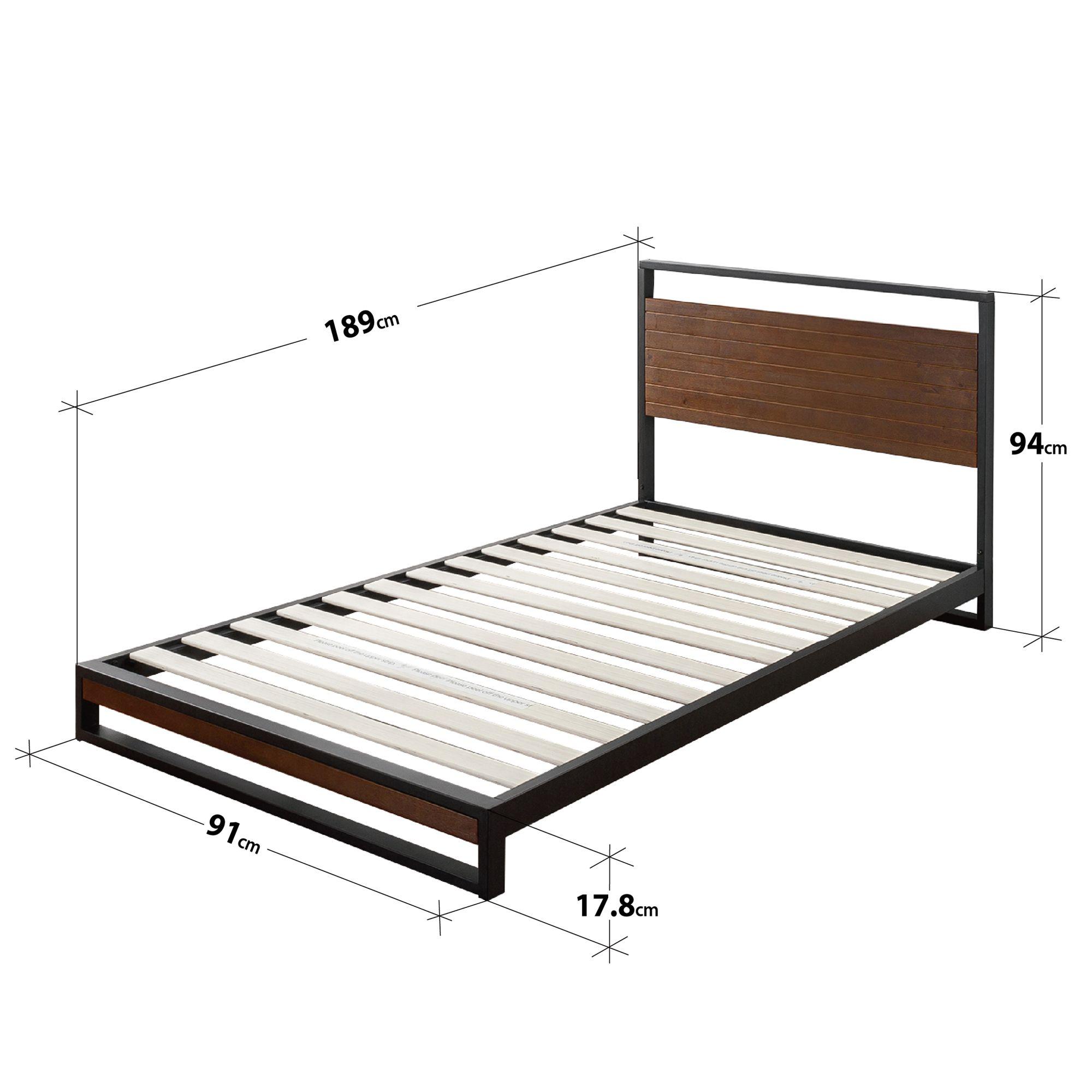 Base de cama SUZANNE con respaldo Zinus 1 plaza 90x190x18cm-1