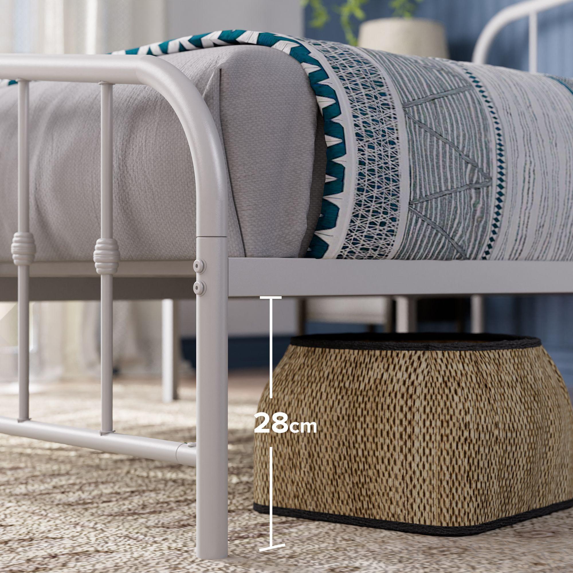 Base cama metal HEIDI Zinus 1.5 plaza 105x190x30cm respaldo-2