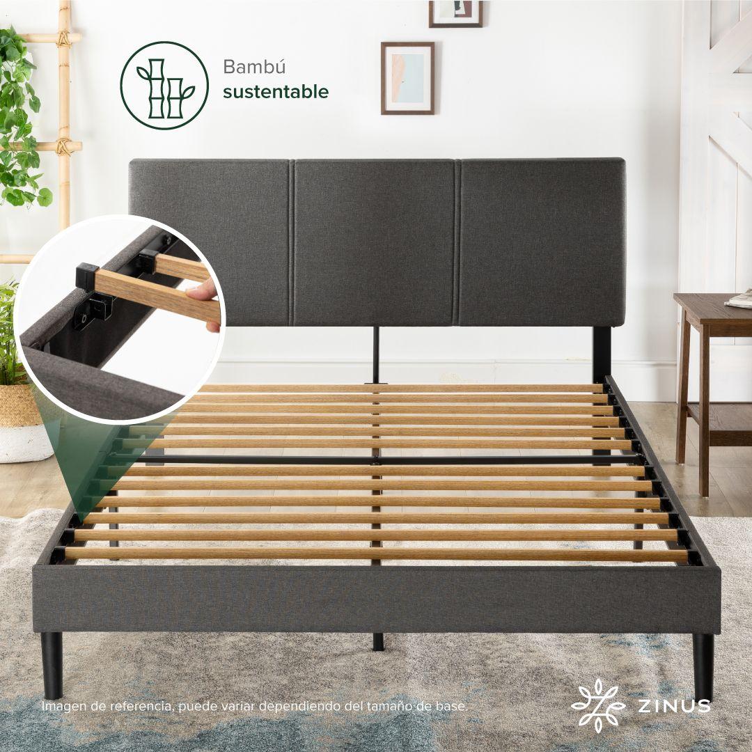 Base de cama CAMBRIL con respaldo Zinus 2 plazas150x190x30cm-4