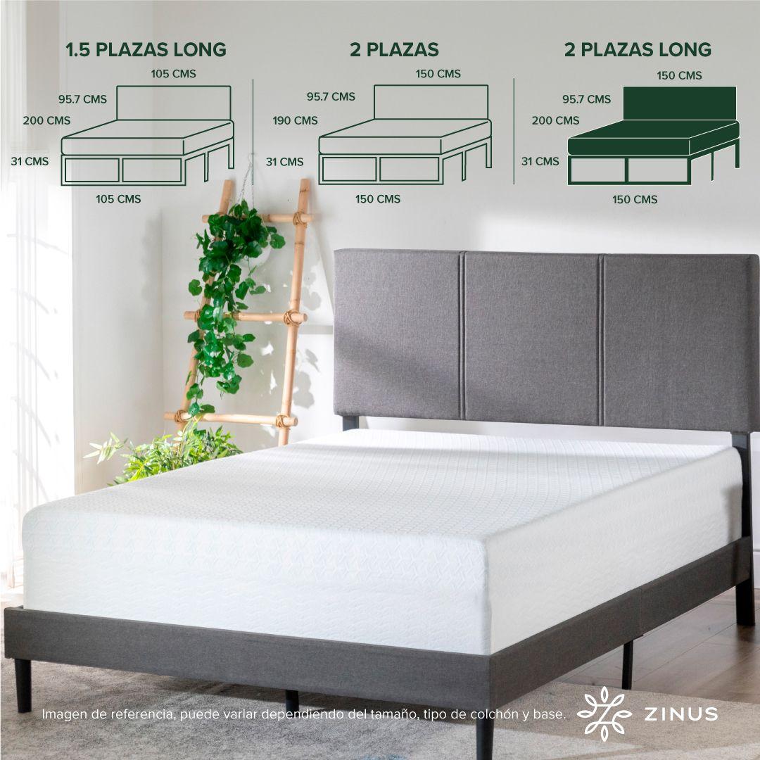 Cama Cambril Zinus Colchón Espuma 2 Plazas Long 30cms-2