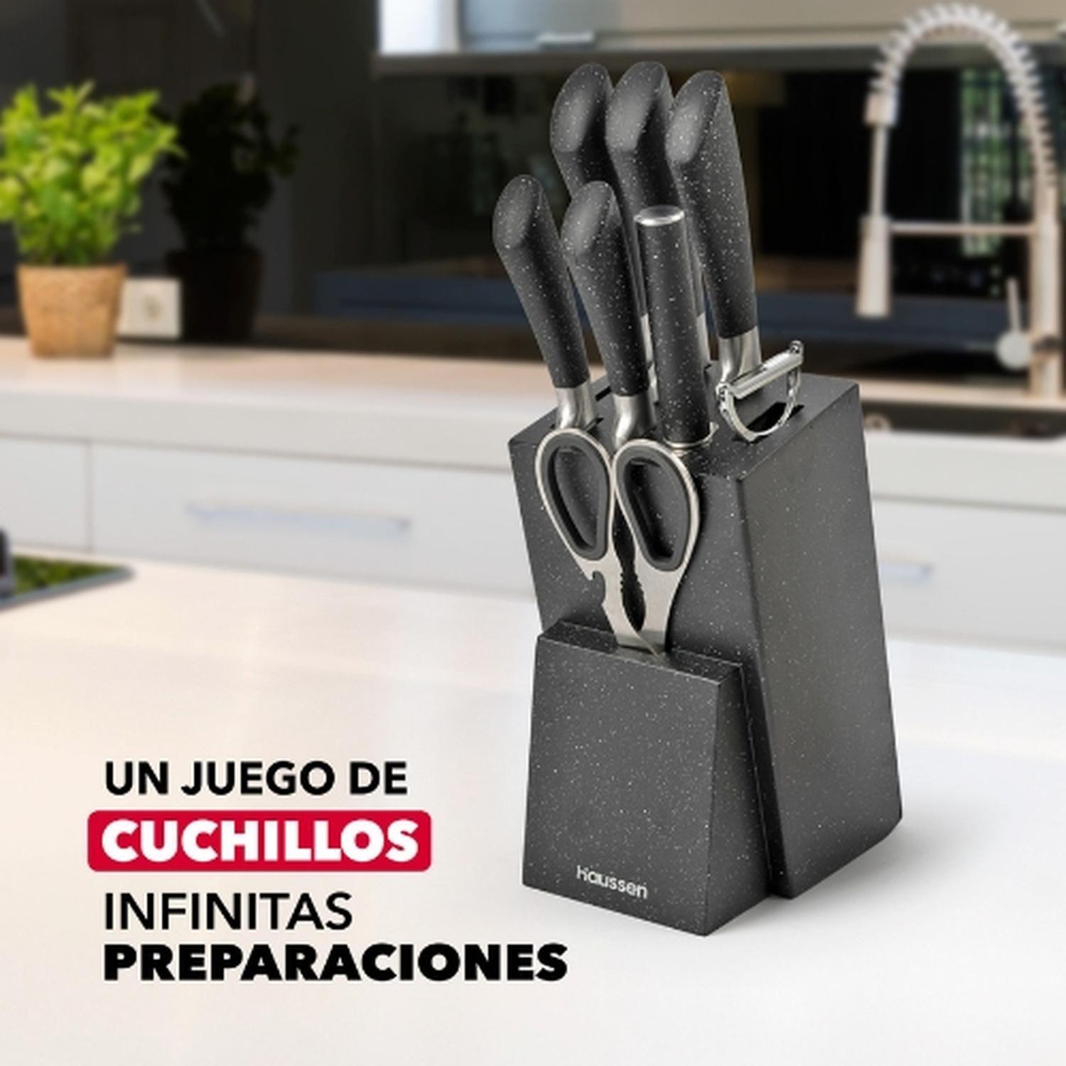 Taco Cuchillos Acero Con Tijera y Pelador Infini Set 8 Pcs-6