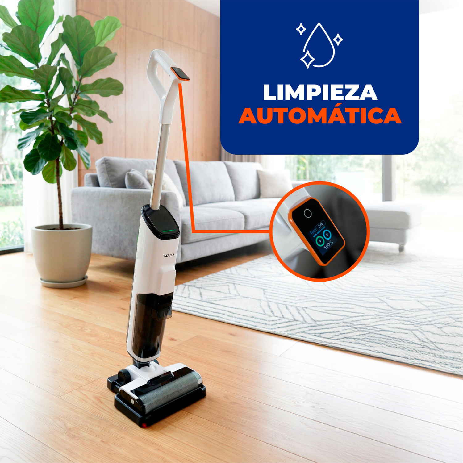 Aspiradora Trapeadora Inalámbrica Maier MX100 Seco Y Húmedo-4