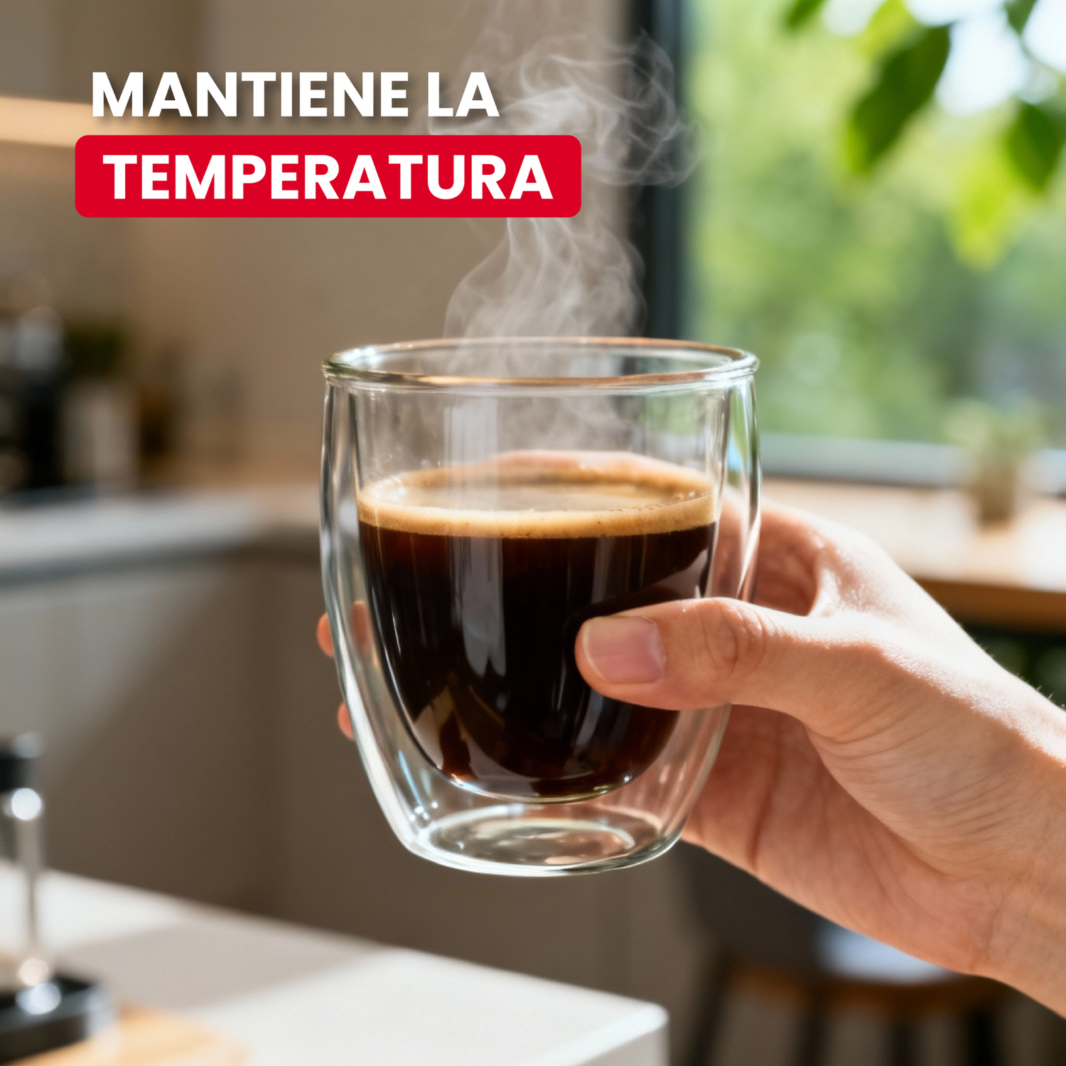 Set 2 Vasos Taza Doble Pared Café Espresso 80ml Haussen-3