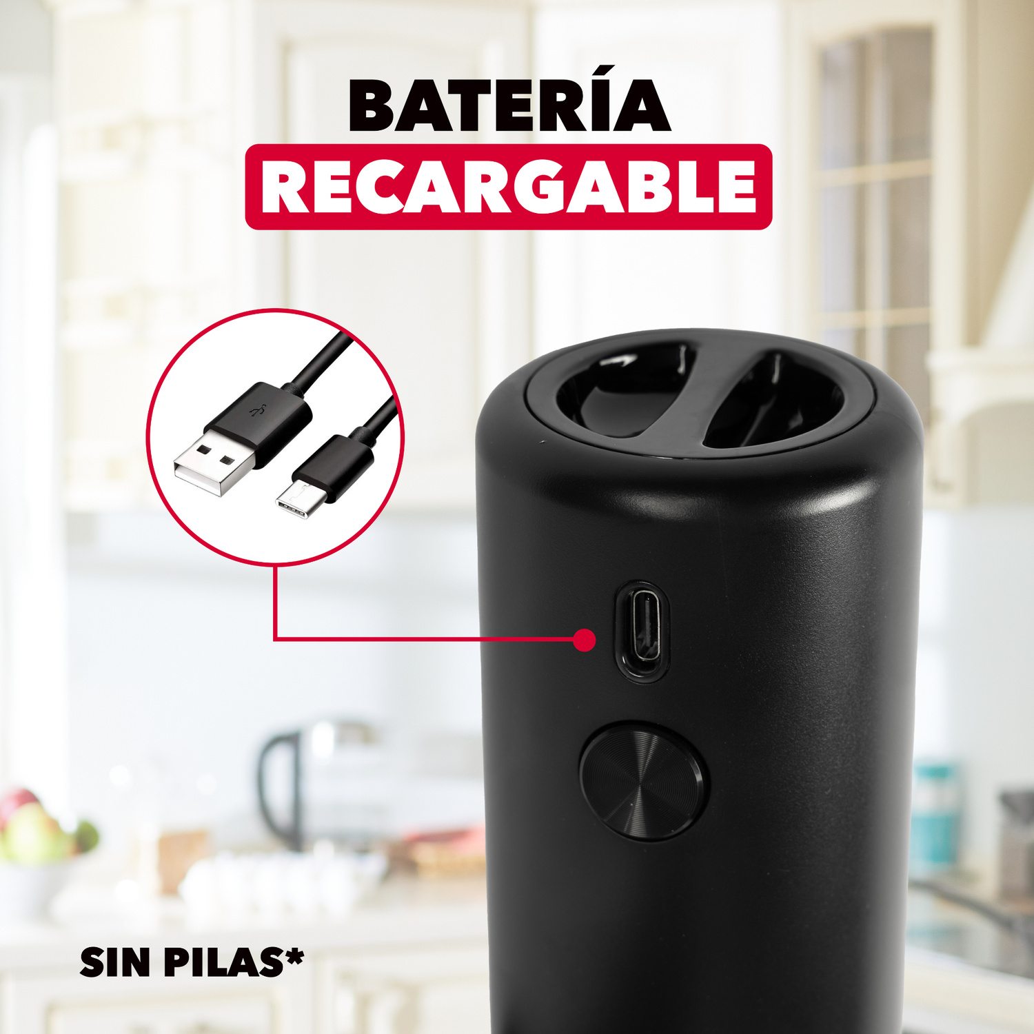 Molinillo Eléctrico Salero Sal Pimienta Haussen Con Luz Led-2