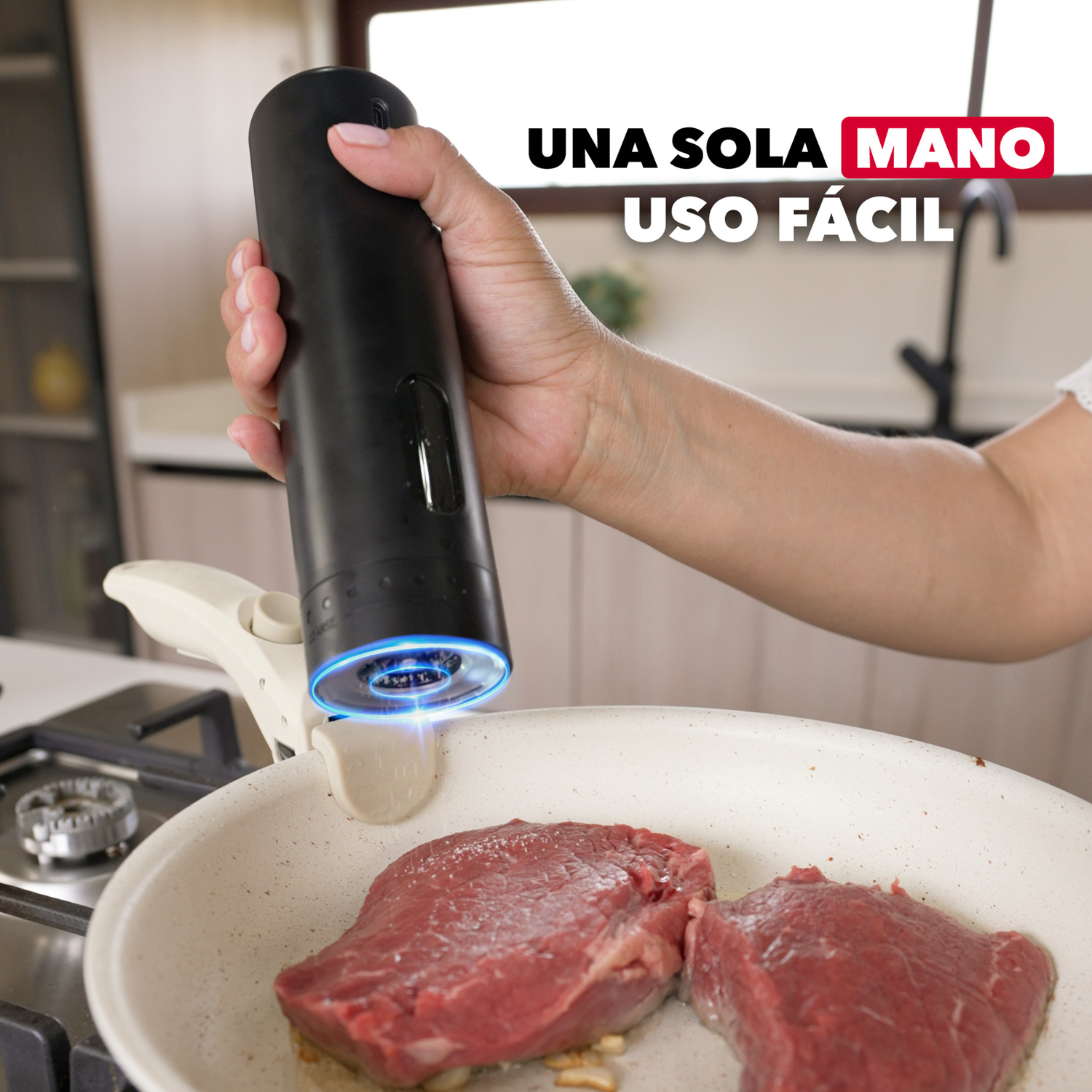 Molinillo Eléctrico Salero Sal Pimienta Haussen Con Luz Led-4