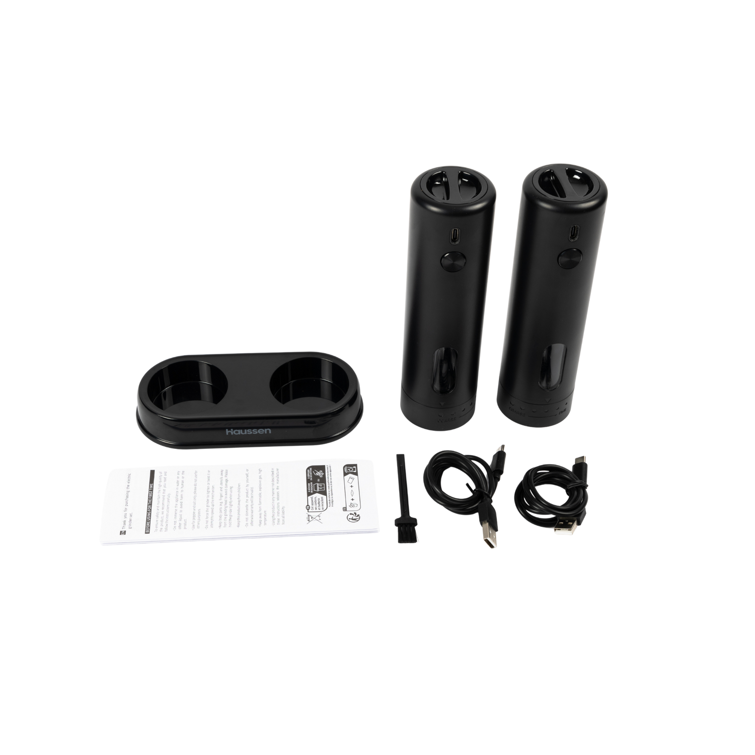 Molinillo Eléctrico Salero Sal Pimienta Haussen Con Luz Led-6