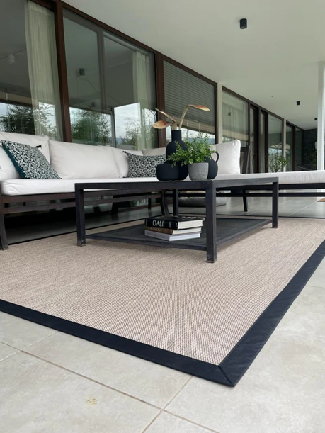 Alfombra Vinìlica Lavable Palma Borde Negro 200x300-0