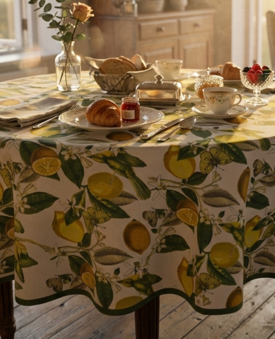 Mantel Limones Tischdecke Redondo 180 cm Impermeable-2