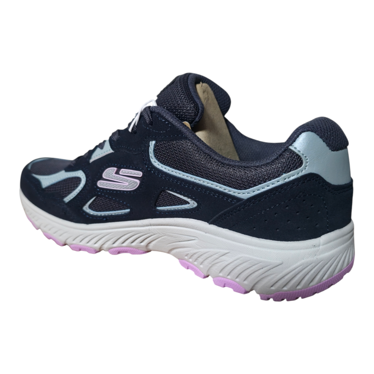Zapatilla Skechers Mujer Urbana Azul Marino Con Celeste-4