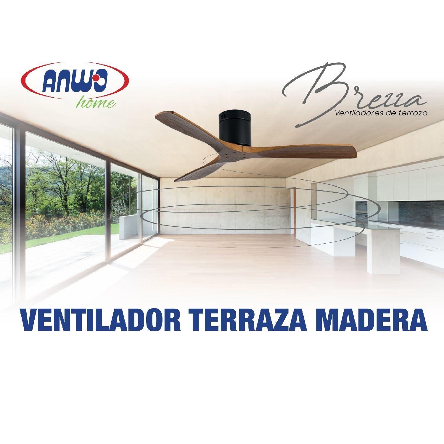 Ventilador de Terraza Anwo Brezza de Madera Color Negro ZVTM-B-2