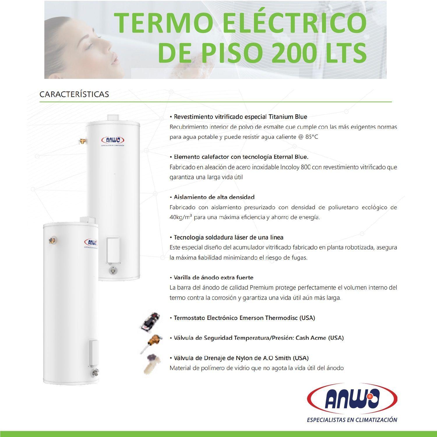 Termo Eléctrico 200 Litros de Piso Anwo VAN200LTS-4