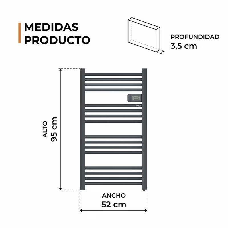 Secador de Toallas Electrico Tubular Anwo 500W Con Wifi Gris-2