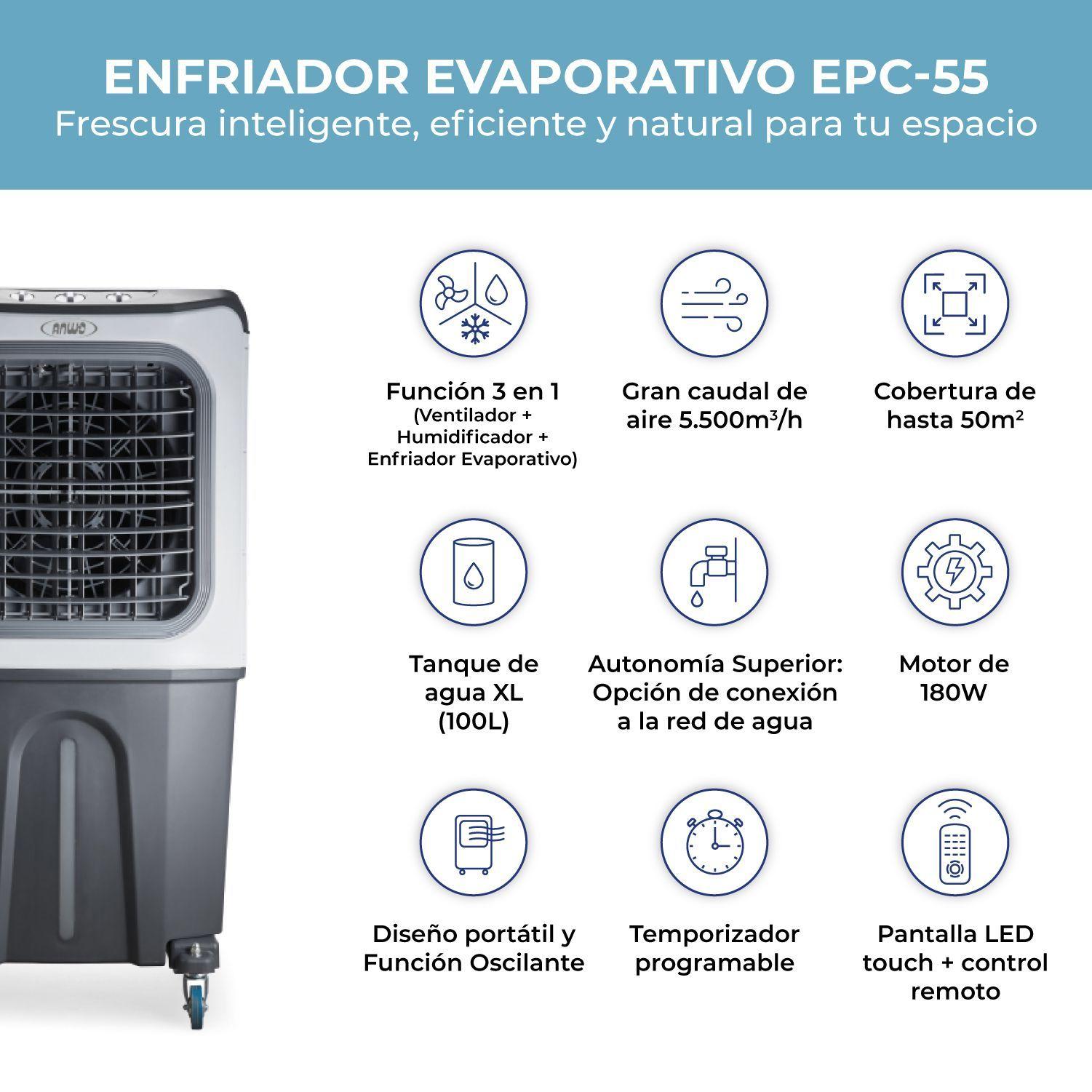 ENFRIADOR EVAPORATIVO PORTATIL COMERCIAL 5.500MCH-3