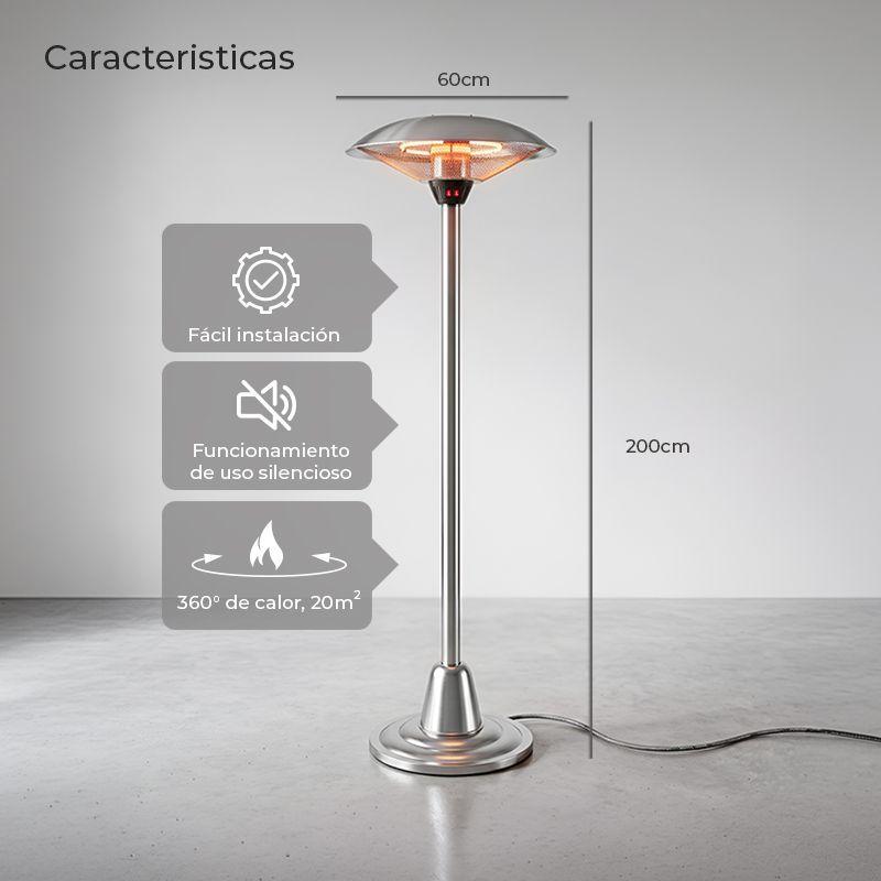 Calefactor El ctrico para Terraza de Pie ANWO 1000 2000W CAT PI20-3