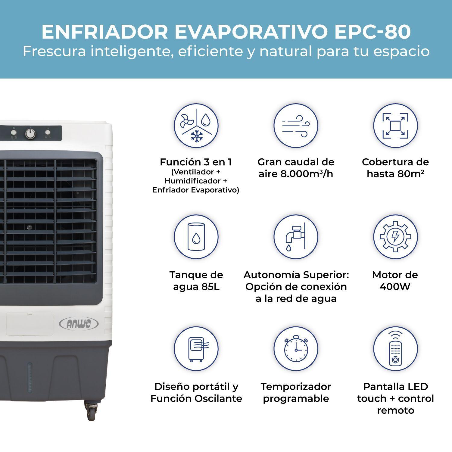 ENFRIADOR EVAPORATIVO PORTATIL COMERCIAL 8.000MCH-2