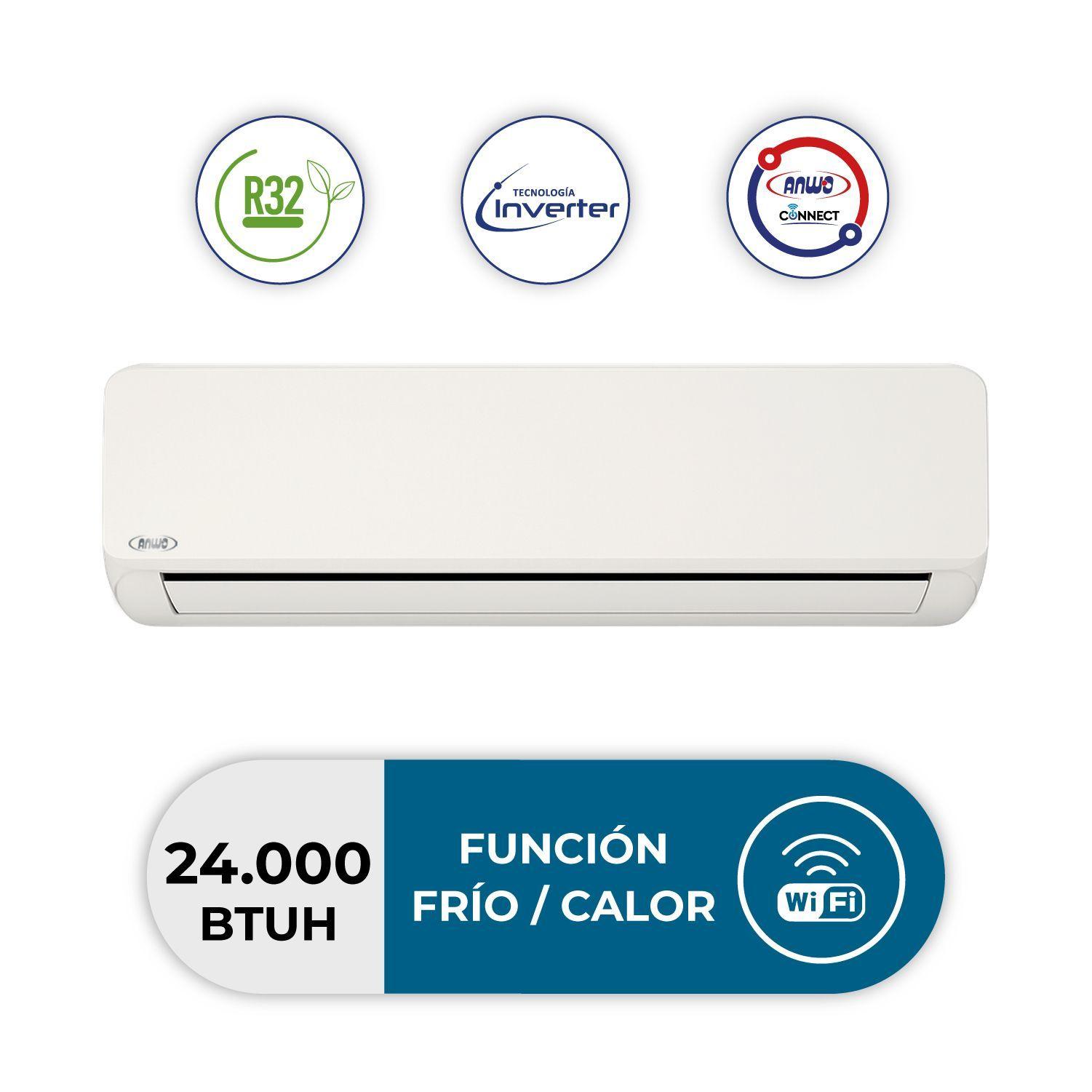 Aire Acondicionado Split Muro INVERTER ANWO ECOFLOW 24.000 BTU con Wifi-2