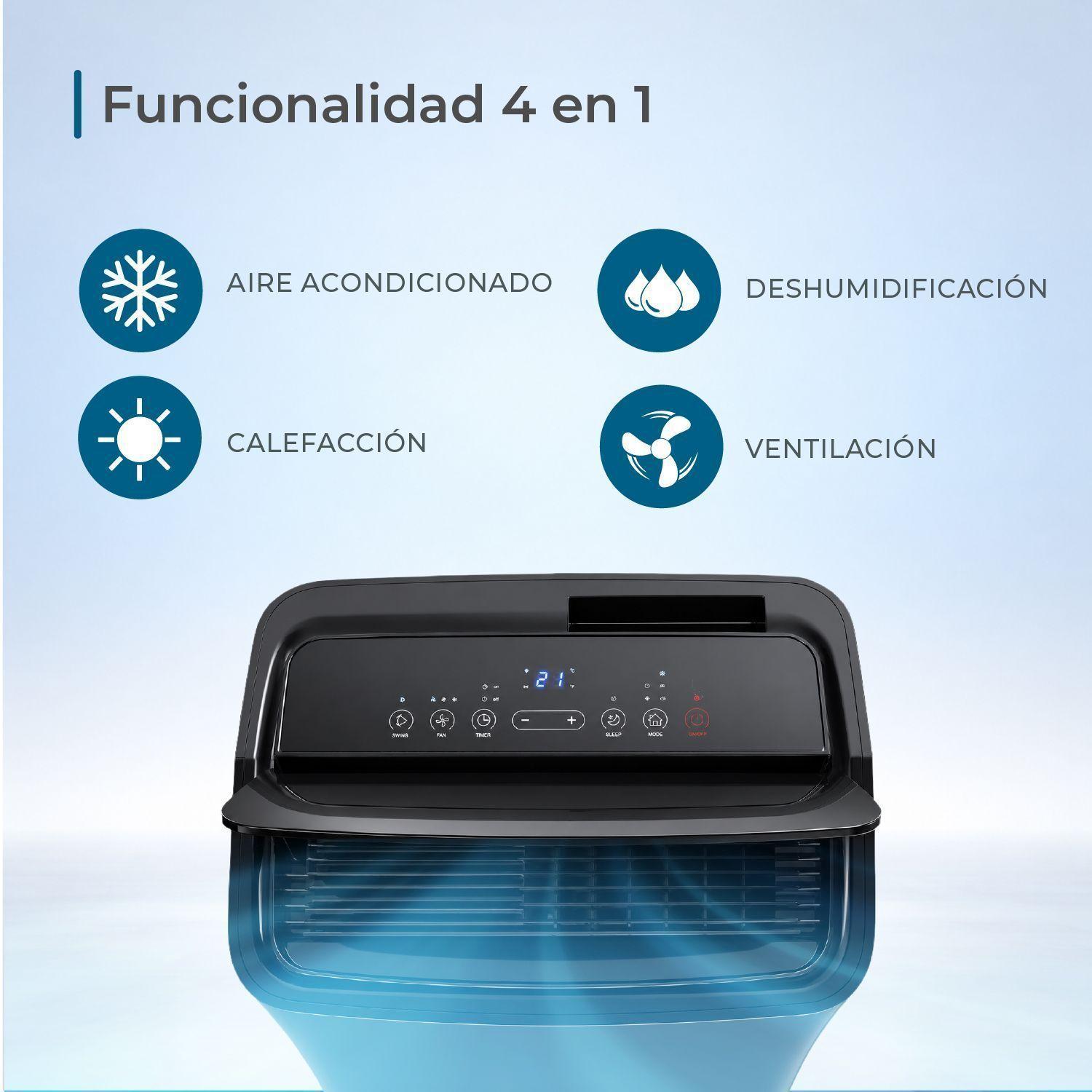 Aire Acondicionado Portátil Anwo 12000 BTU Gris con Wifi Kit Ventanal-1