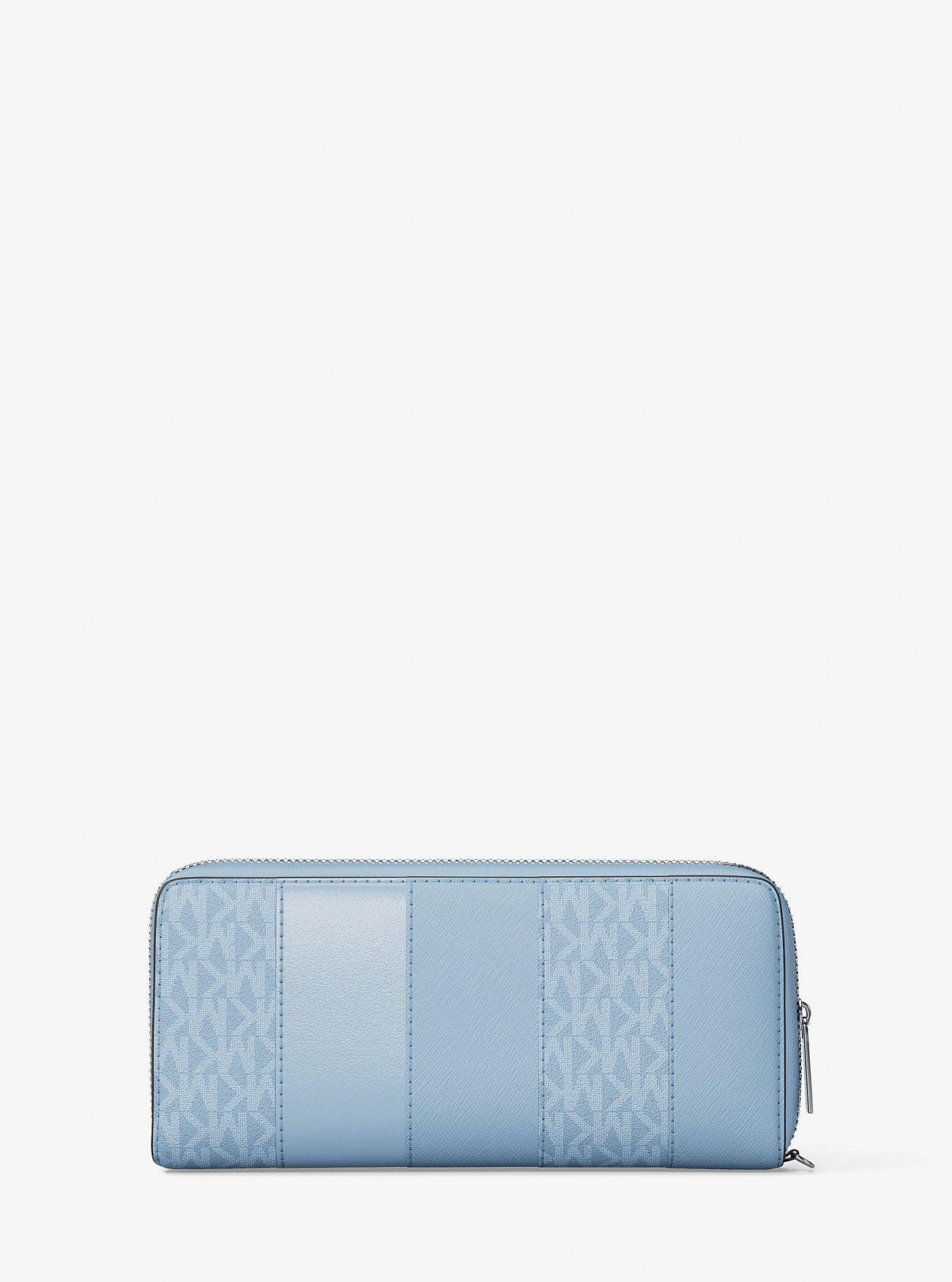 Billetera Michael Kors Studded Patchwork Continental Sky Blue -2