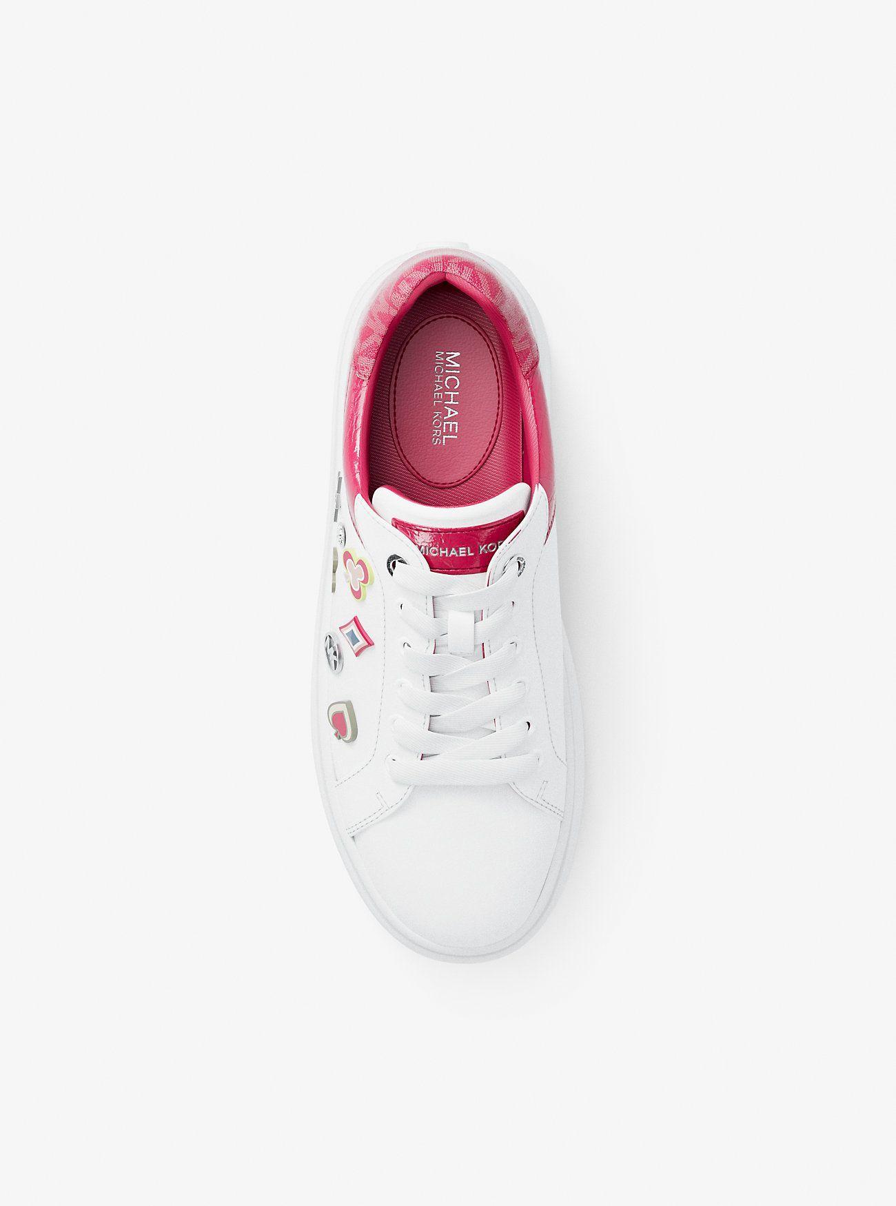 Zapatillas Michael Kors Romey Embellished Mixed-Media Rosa-5