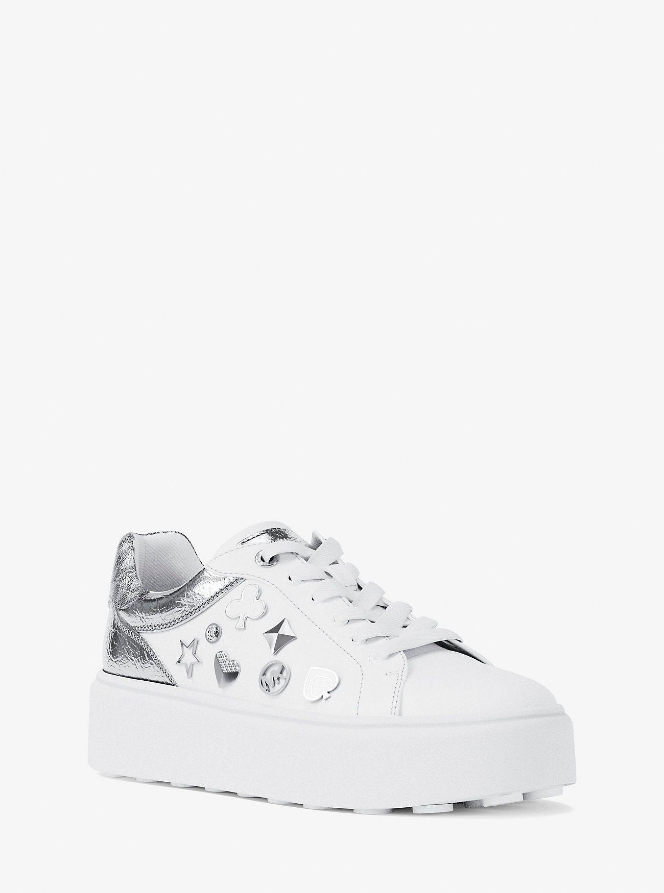 Zapatillas Michael Kors Romey Embellished Mixed-Media Silver-0