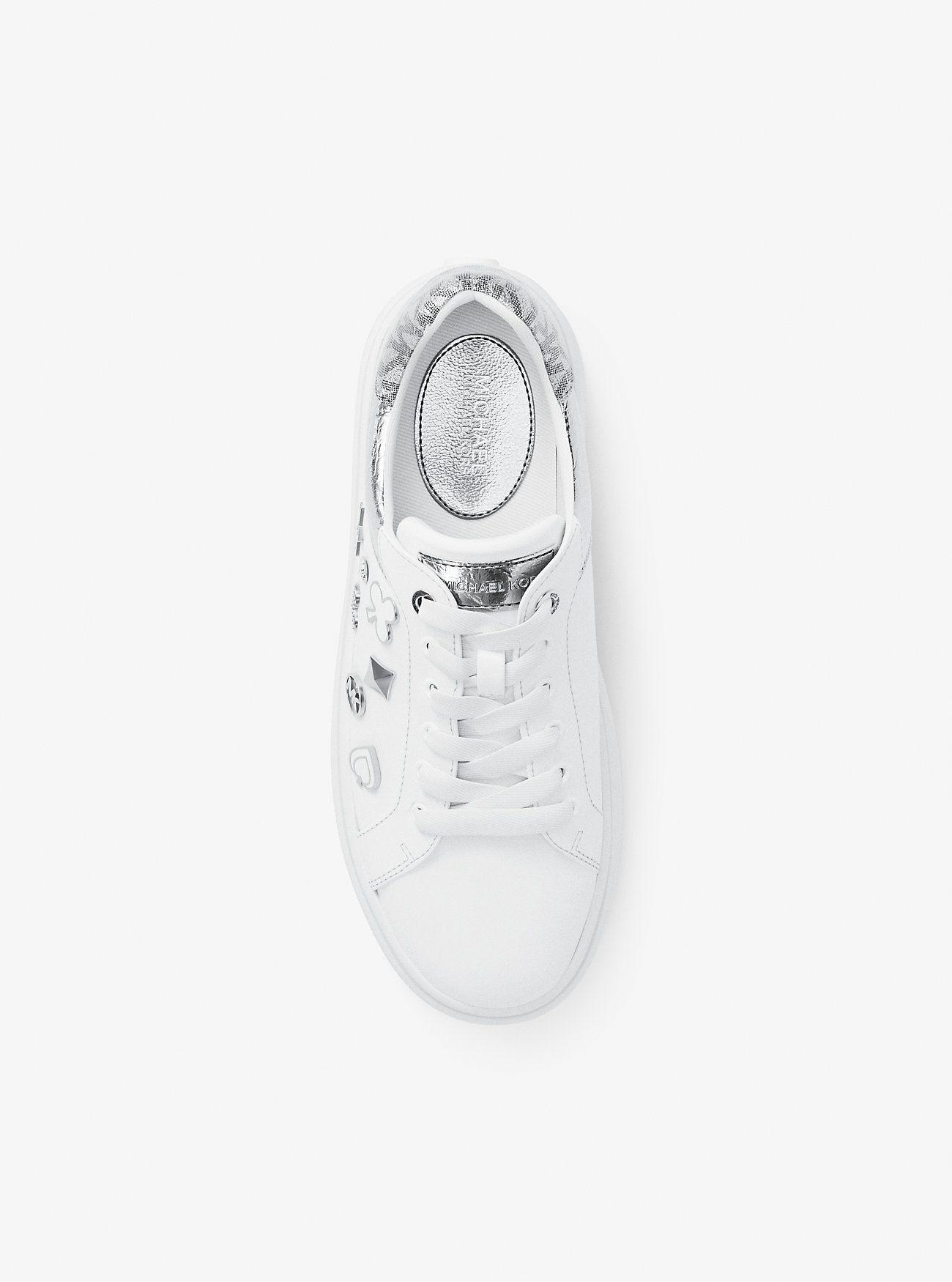 Zapatillas Michael Kors Romey Embellished Mixed-Media Silver-5