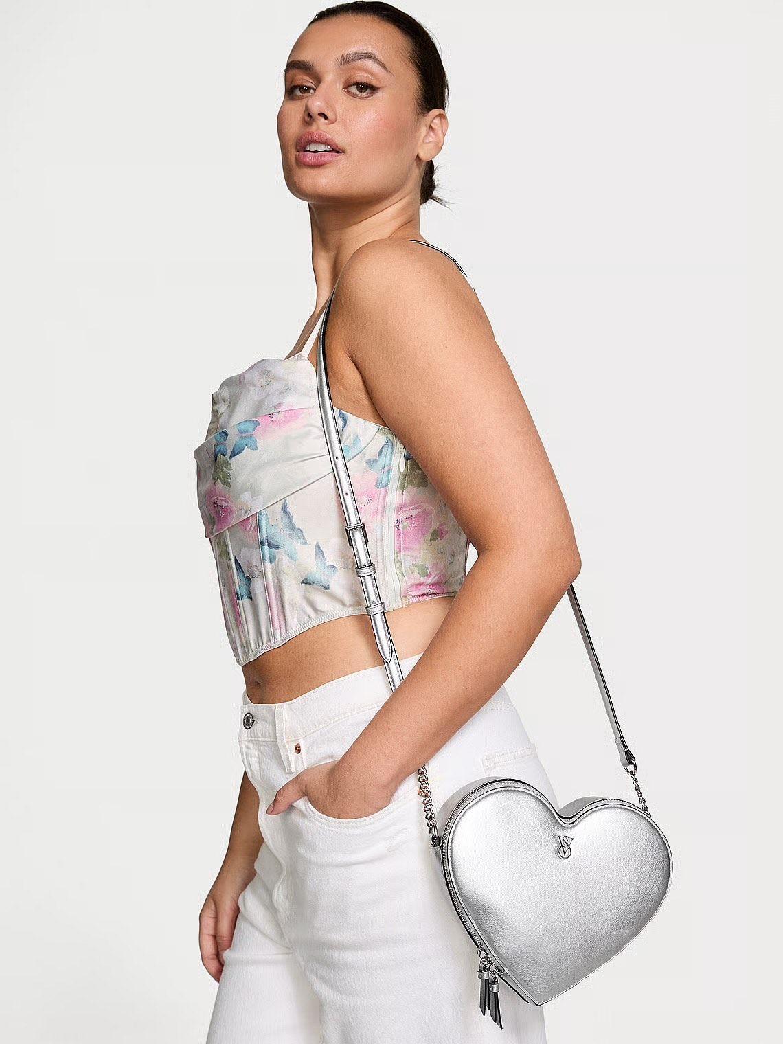 Cartera Victoria's Secret Heart Grey-2