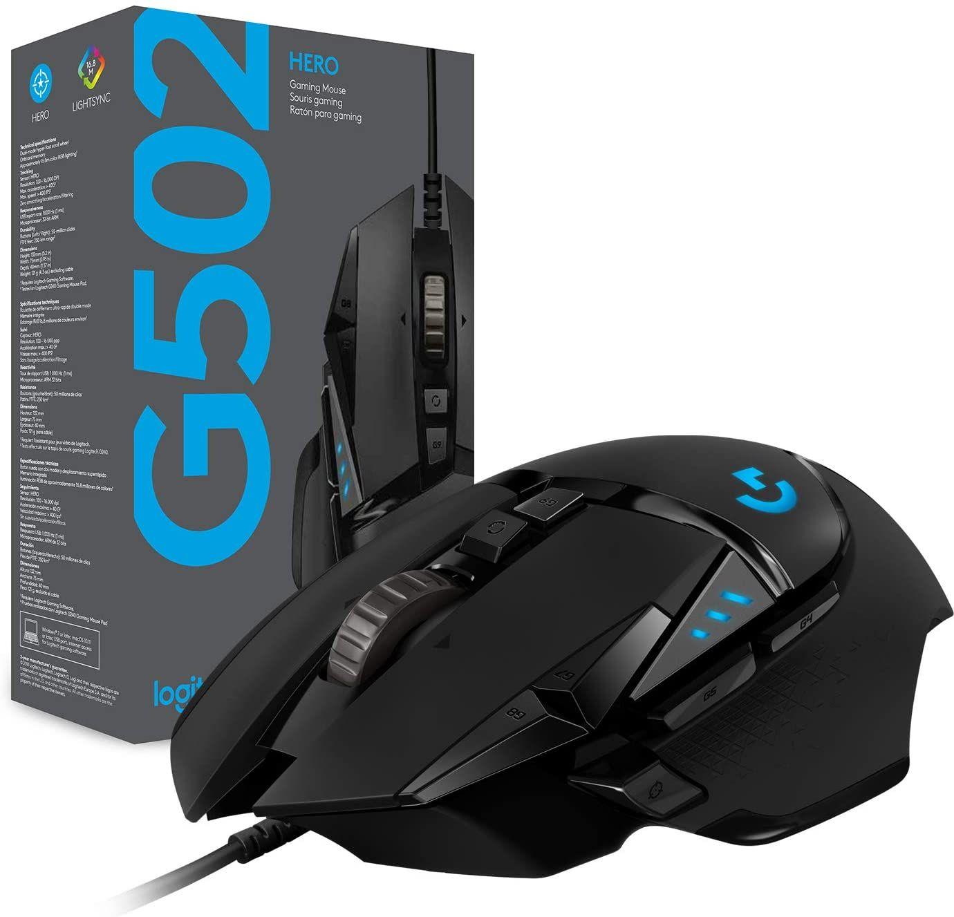 Mouse Gamer G502 Hero Óptico USB Negro-5