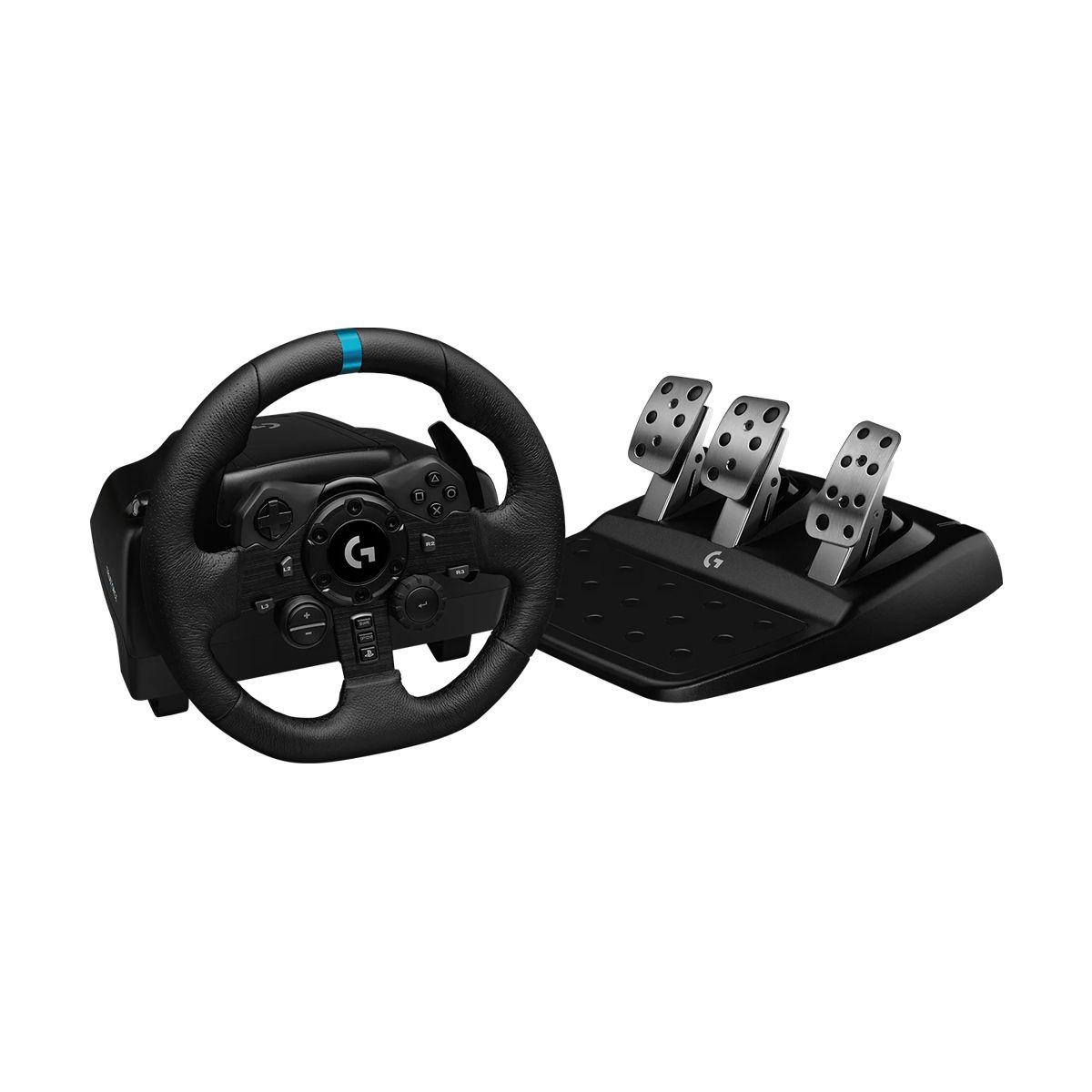 KIT LOGITECH G923 DE VOLANTE PEDALES Y PALANCA DE CAMBIO PS4-1
