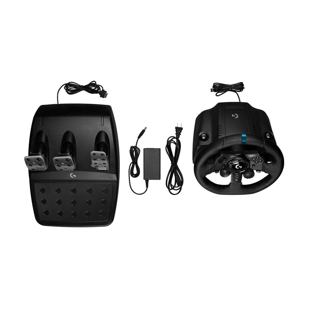 KIT LOGITECH G923 DE VOLANTE PEDALES Y PALANCA DE CAMBIO PS4-3