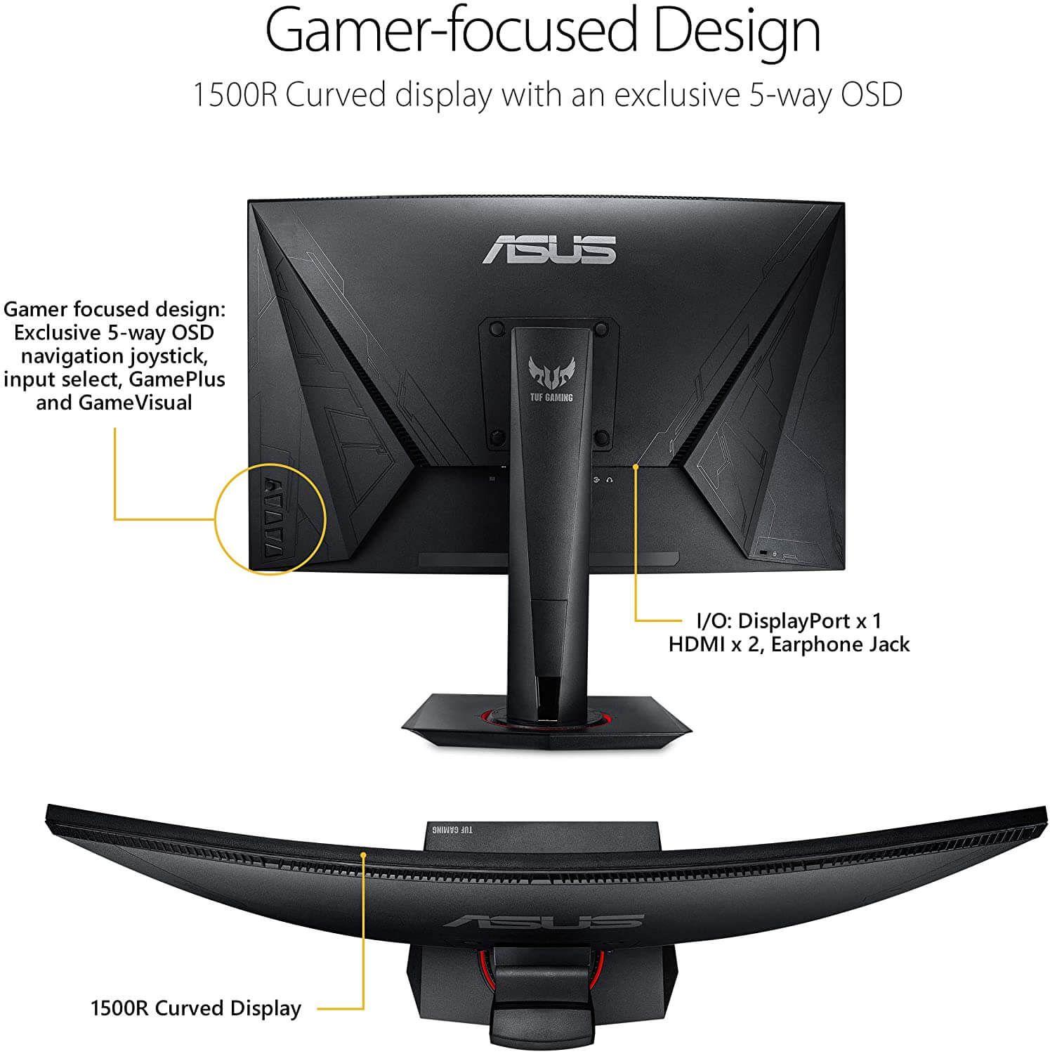 Monitor Asus Tuf 27 Fhd 1080p 165hz 1ms Freesync Vg27vq-5