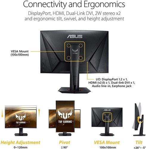Monitor Asus Tuf 27 Fhd 1080p 165hz 1ms Freesync Vg27vq-8