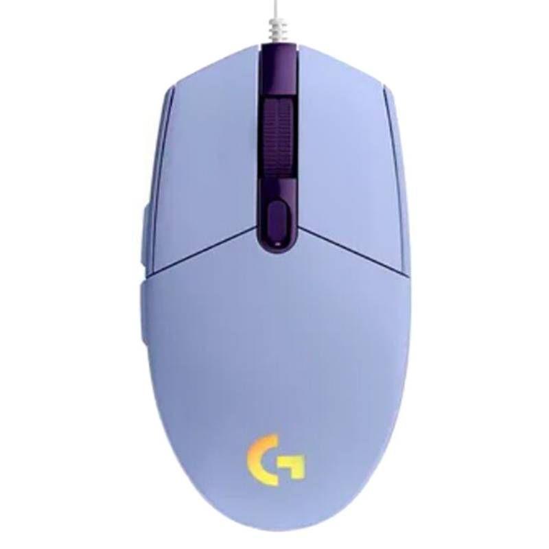 Mouse Gamer G203 RGB Lightsync USB Lila-0
