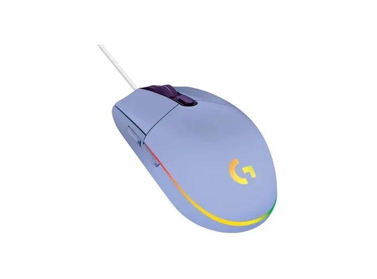 Mouse Gamer G203 RGB Lightsync USB Lila-2