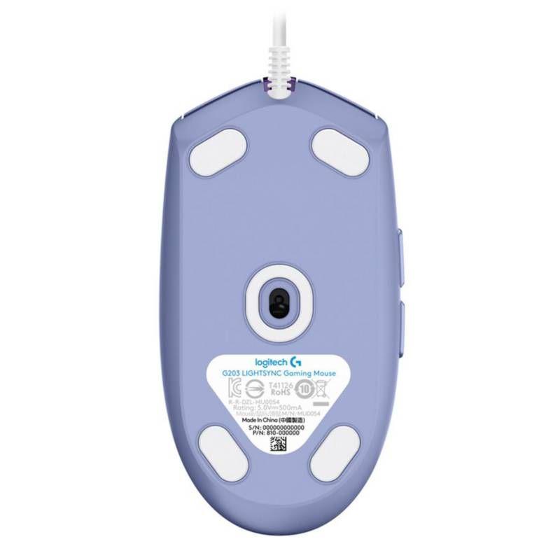 Mouse Gamer G203 RGB Lightsync USB Lila-3