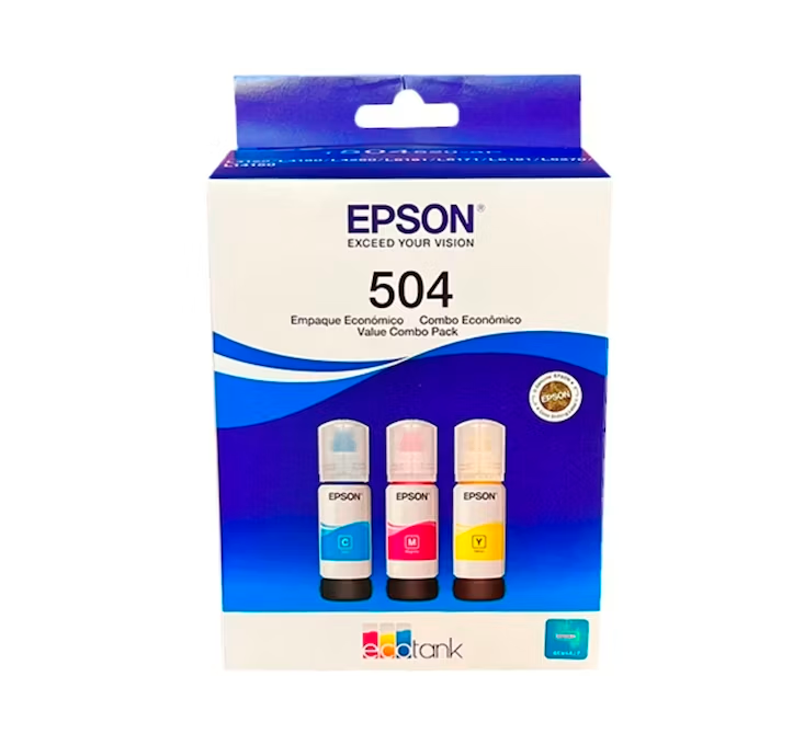 Tinta Epson T504 Pack Color Cian Magenta Amarillo-0