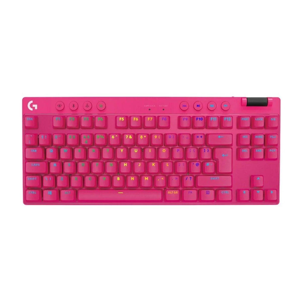 TECLADO LOGITECH PRO X TKL LIGHTSPEED MAGENTA-0