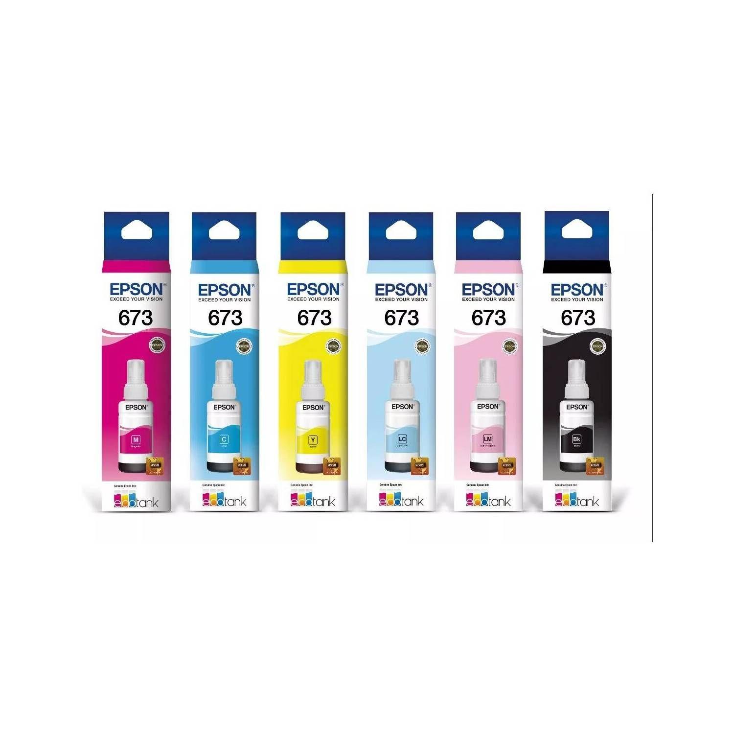 Pack Tintas Epson 673 Para Modelos L800 L805 L810 L850 L1800-0