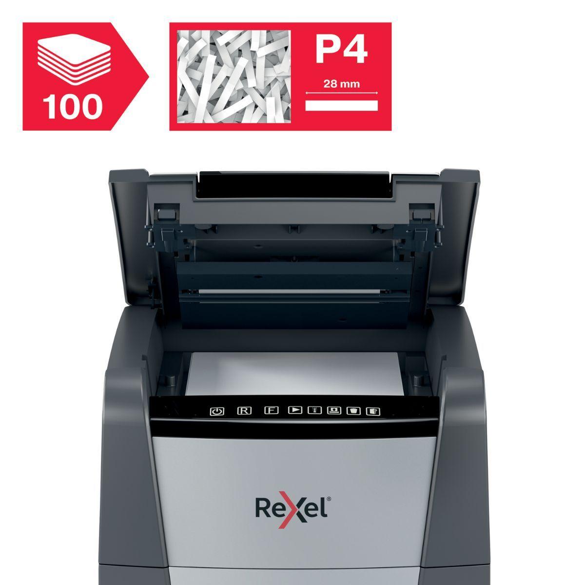 Trituradora de papel Rexel Optimum Auto+ 100X 34 Litros-2