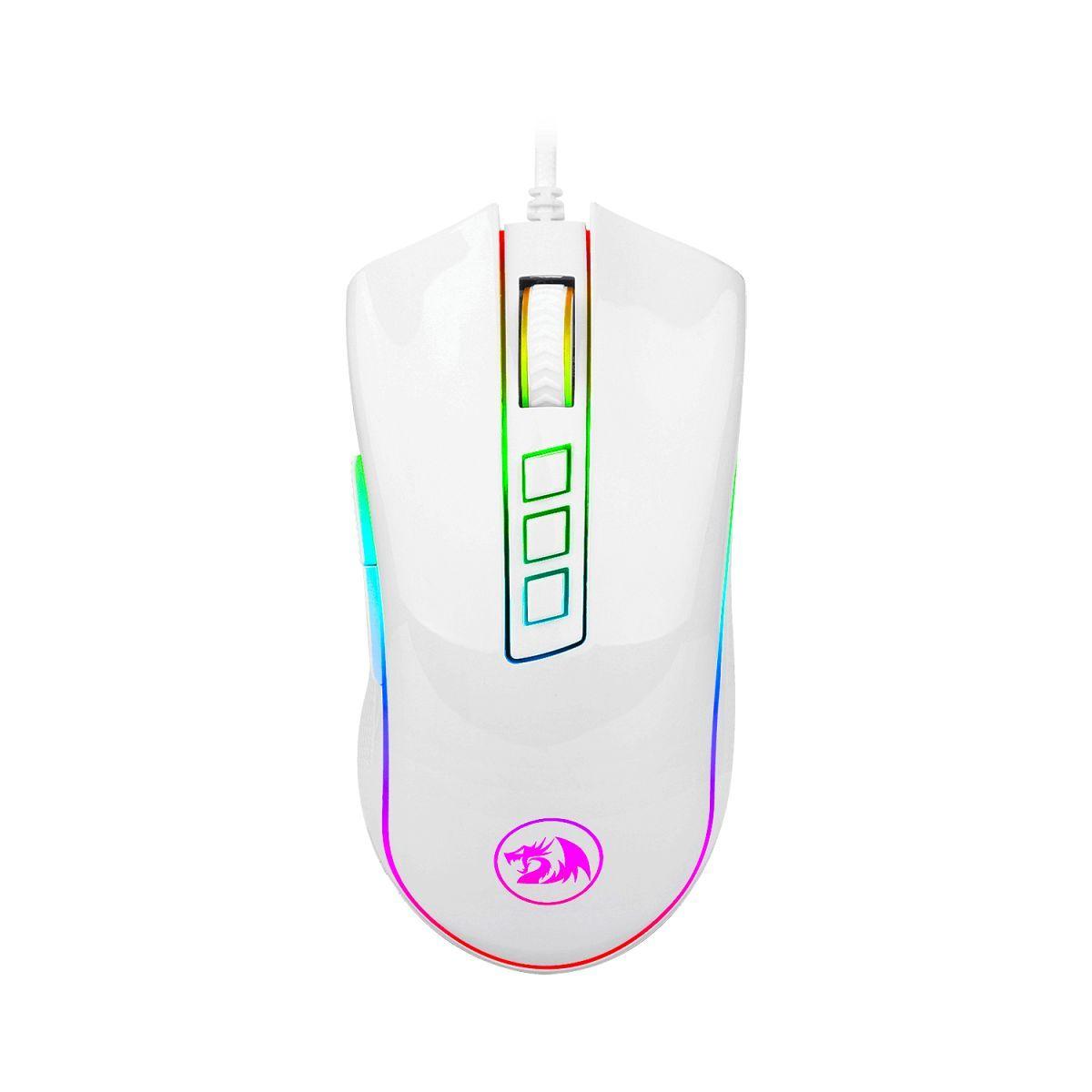 Mouse Gamer Cobra M711 Blanco Alámbrico-0