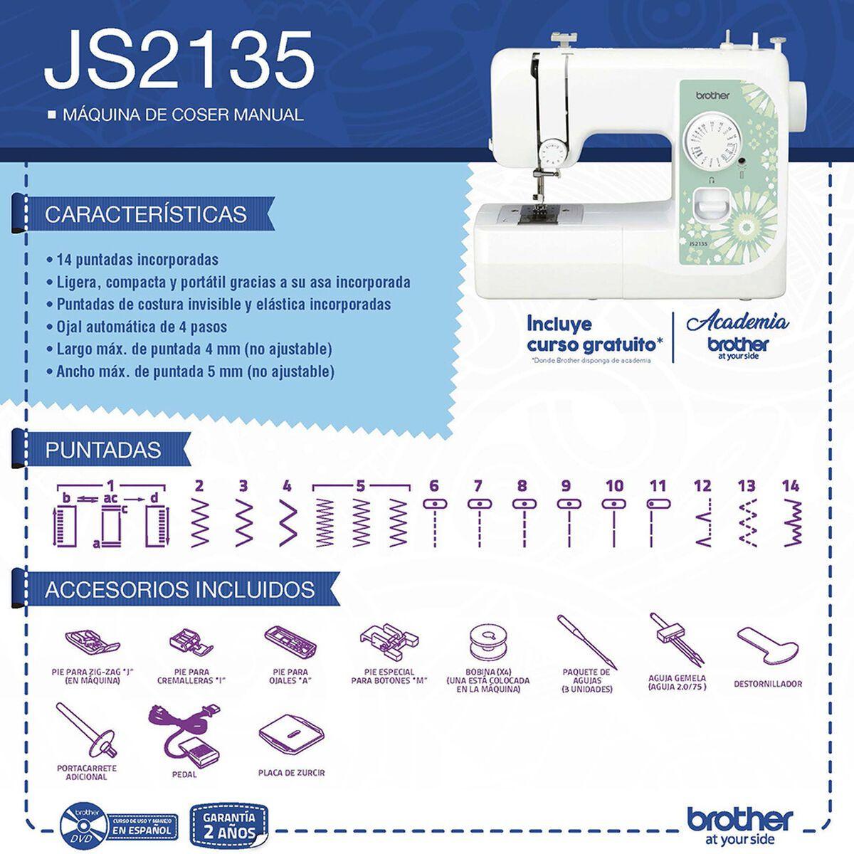 Máquina de Coser Mecánica JS2135 De 14 Puntadas-2