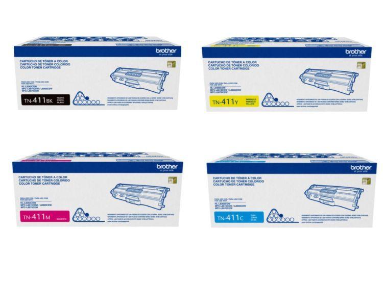 Pack de toner TN-411 Negro, Cyan, Magenta y Amarillo-0