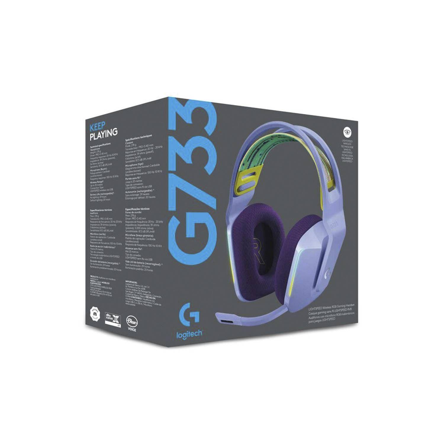 Audífonos Gamer Inalámbricos G733 Con Micrófono Lila-5