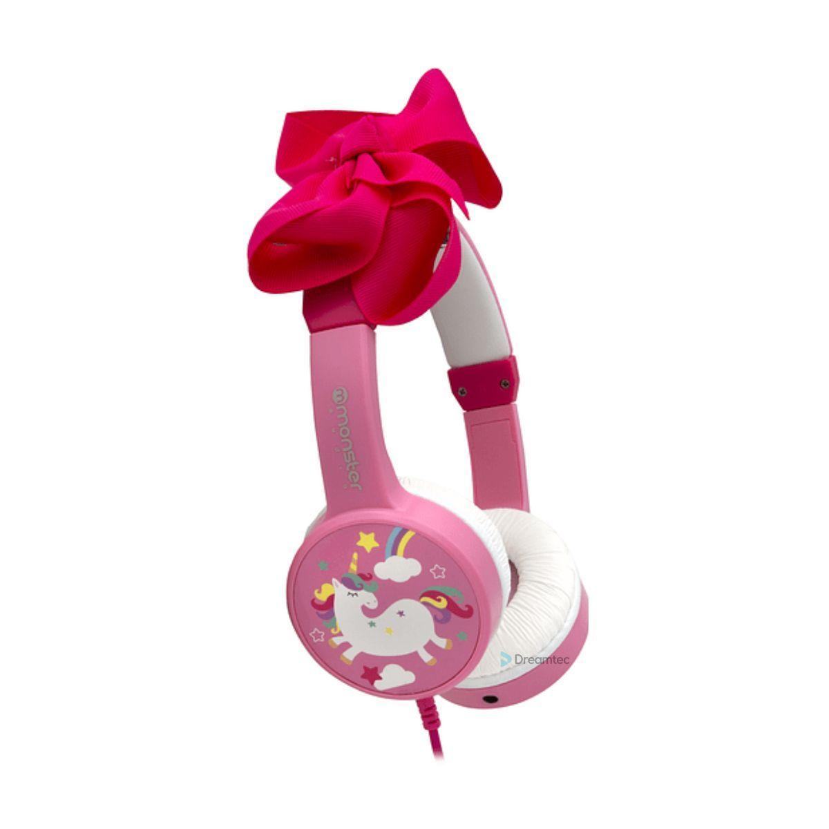 Audífonos Monster Princesa unicornio rosados-2