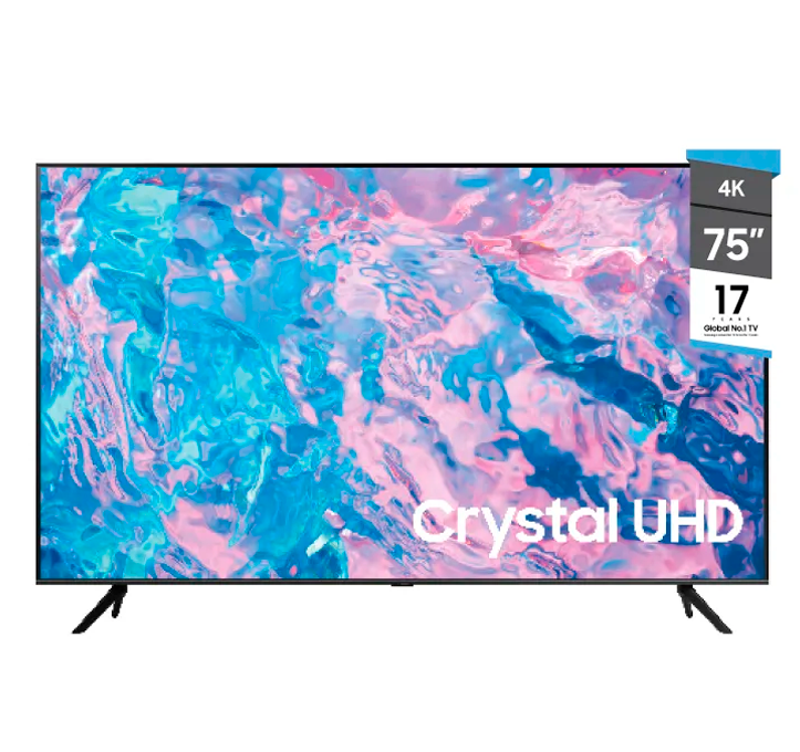 Smart TV LED Samsung 75" UHD Crystal 4K UN75CU7000-0