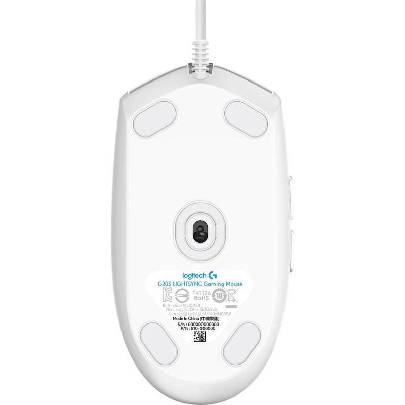 Mouse Gamer G203 Blanco-3