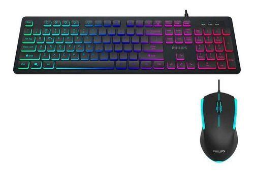 Teclado + Mouse Gamer Philips G264 Negro Retroiluminación-0