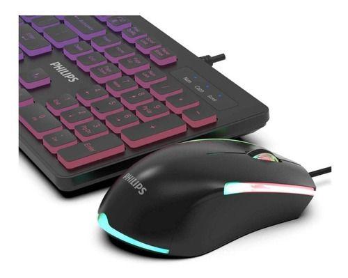 Teclado + Mouse Gamer Philips G264 Negro Retroiluminación-1
