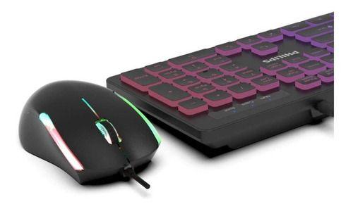 Teclado + Mouse Gamer Philips G264 Negro Retroiluminación-2