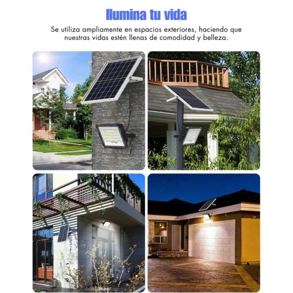 Foco Reflector Solar LED 500W Exterior Panel Solar Control Remoto IP67-4